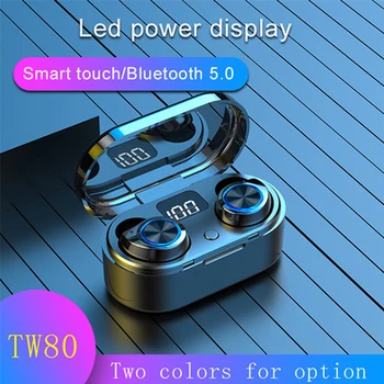 TW80 Wireless Earphone Bluetooth 5.0 Earphone Bass HiFi Steroe Earbuds TWS Mini Headset With Mic + LED Display Charging 
TW80 Wireless Earphone Bluetooth 5.0 Earphone Bass HiFi Steroe Earbuds TWS Mini Headset With Mic + LED Display Charging