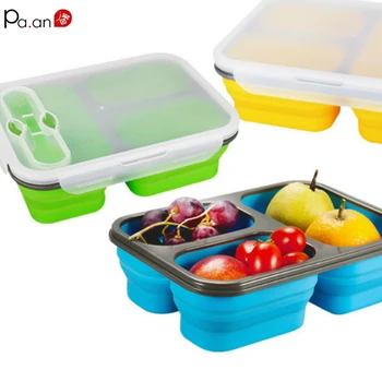 Silicon Lunch Box with Fork microwave Foldable Office Kids Bento Tiffin Portable Large Capacity 3 Grid Food Container Meal Prep
Silicon Lunch Box with Fork microwave Foldable Office Kids Bento Tiffin Portable Large Capacity 3 Grid Food Container Meal Prep