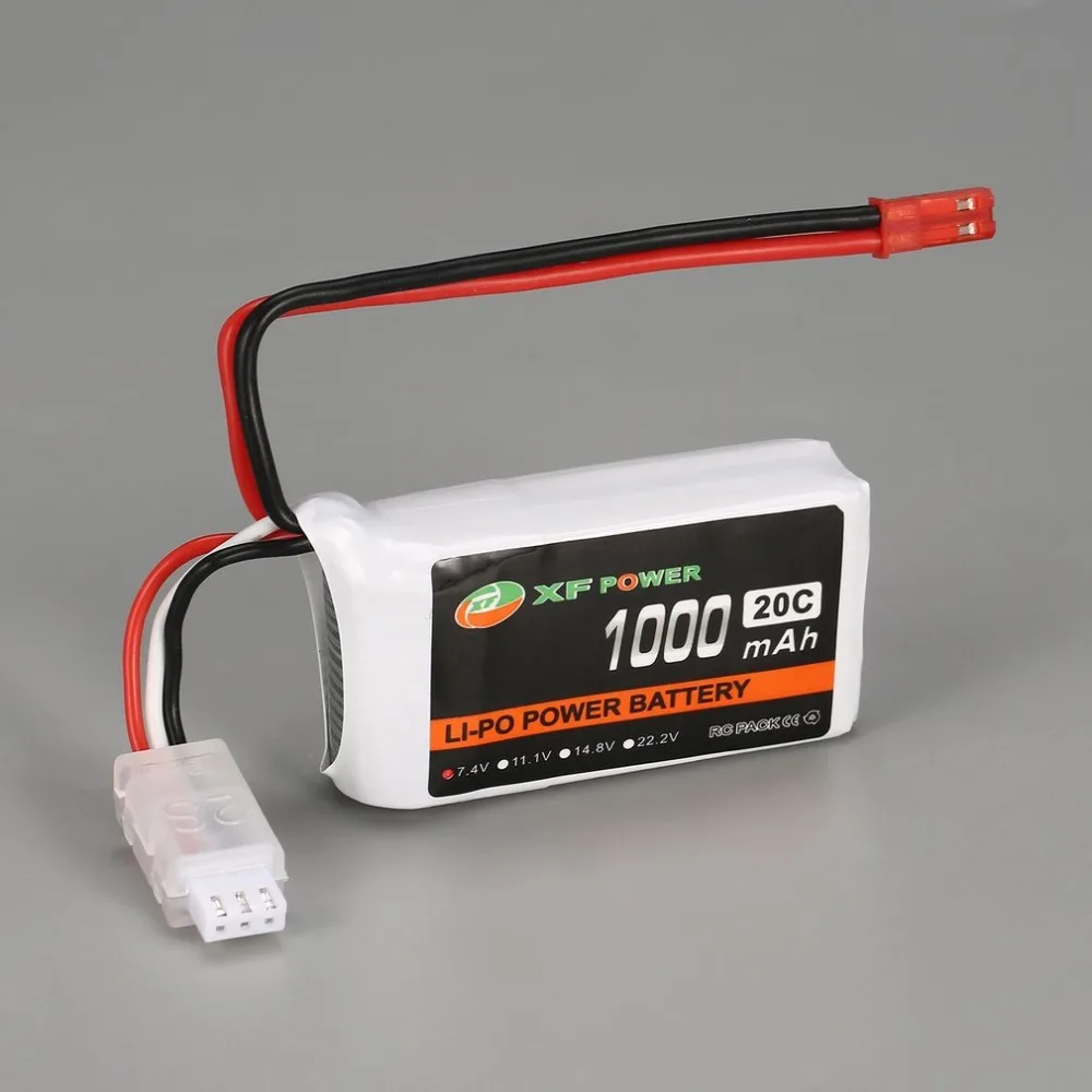 

XF POWER 7.4V 1000mAh 20C 2S 2S1P Lipo Battery JST Plug Rechargeable For RC FPV Racing Drone Helicopter Car Boat Model