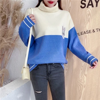 Milinsus 2019 Hot Turtleneck Sweater Women Patchwork Fashion Korean Cartoon Pattern Pullover Knitted Warm Jumpers Winter Clothes
Milinsus 2019 Hot Turtleneck Sweater Women Patchwork Fashion Korean Cartoon Pattern Pullover Knitted Warm Jumpers Winter Clothes