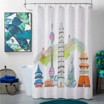 Shower Curtains Black History Ancient China,Watercolor Illustration Chinese Cityscape Old and Modern Together Great Wall,
Shower Curtains Black History Ancient China,Watercolor Illustration Chinese Cityscape Old and Modern Together Great Wall,