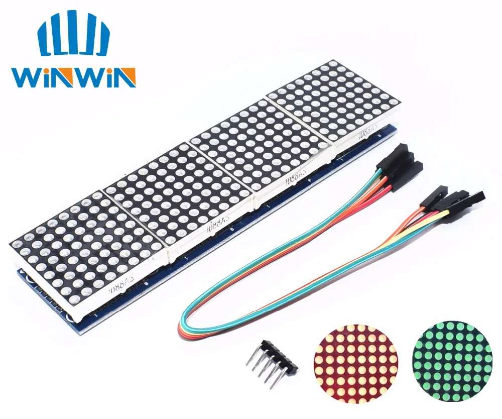 MAX7219 Dot Matrix Module Microcontroller 4 In One Display with 5P Line 4 in 1 Red/Green
MAX7219 Dot Matrix Module Microcontroller 4 In One Display with 5P Line 4 in 1 Red/Green