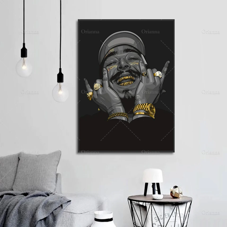 Gold Ring And Teeth Malone Hip Hop Rapper Star Art Painting Poster And Prints Canvas Wall Picture For Home Decor Living Room
Gold Ring And Teeth Malone Hip Hop Rapper Star Art Painting Poster And Prints Canvas Wall Picture For Home Decor Living Room