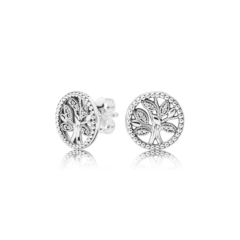New S925 Sterling Silver Fit Original Pan 1:1 Logo Tree Of Life Stud Earrings Women crystal earrings Fine Fashion Jewelry Gift
New S925 Sterling Silver Fit Original Pan 1:1 Logo Tree Of Life Stud Earrings Women crystal earrings Fine Fashion Jewelry Gift