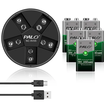 PALO 5pcs 9V Rechargeable NiMH Battery 6F22 9 volt Batteria+9V Battery USB Fast Charger for 9V lithium Li-ion nimh battery
PALO 5pcs 9V Rechargeable NiMH Battery 6F22 9 volt Batteria+9V Battery USB Fast Charger for 9V lithium Li-ion nimh battery