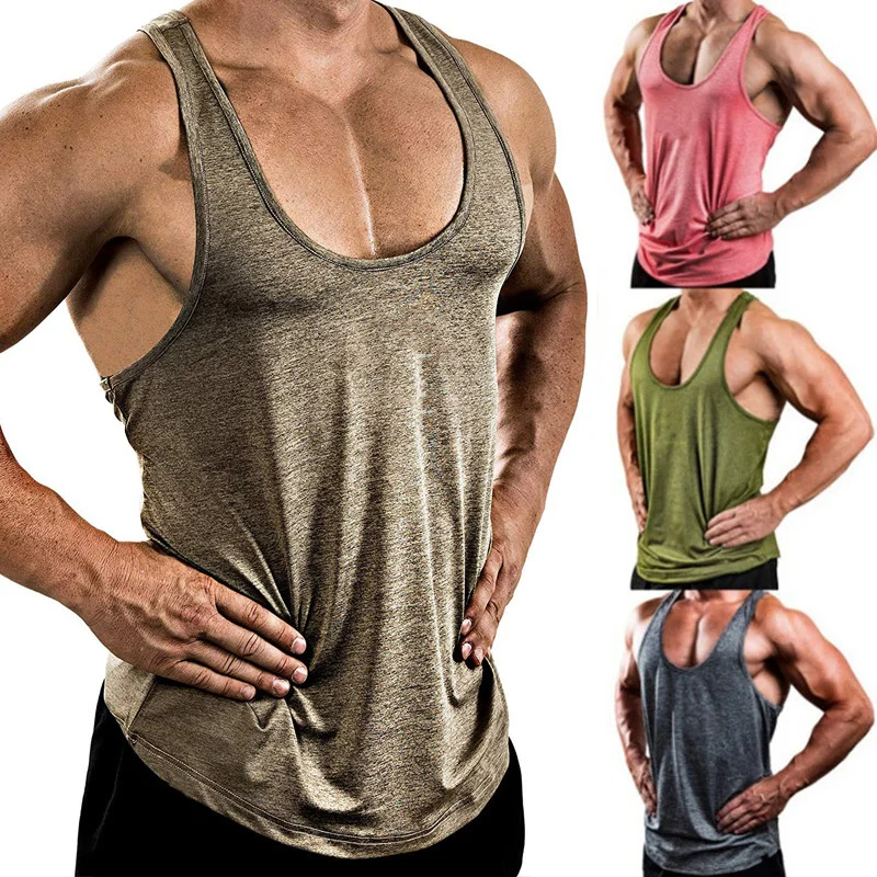 

Gym Clothing Cotton Singlets Canotte Bodybuilding Stringer Tank Top Men Fitness Shirt Muscle Guys Sleeveless Vest Tanktop