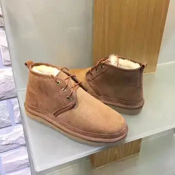 Fashion New Brands Snow Boots For Men Lace-Up Winter Warm Shoes Real Sheepskin Leather Nature Wool Fur Ankle Short Boots Men
Fashion New Brands Snow Boots For Men Lace-Up Winter Warm Shoes Real Sheepskin Leather Nature Wool Fur Ankle Short Boots Men