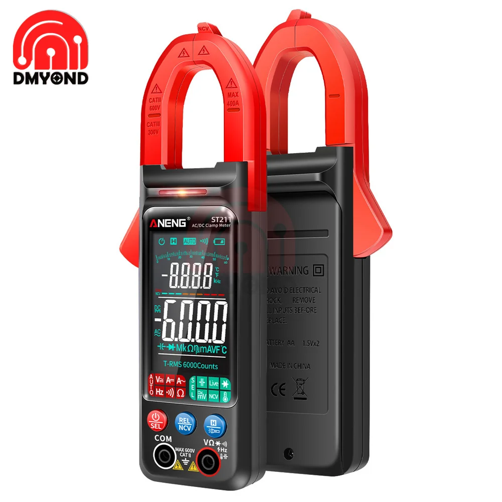ST211 ST212 DC/AC Current Digital Clamp Meter 6000 Counts 400A Amp Multimeter Large Color Screen Voltage Tester Car Hz NCV Ohm
ST211 ST212 DC/AC Current Digital Clamp Meter 6000 Counts 400A Amp Multimeter Large Color Screen Voltage Tester Car Hz NCV Ohm