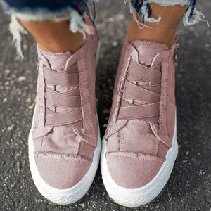 Women Flat Vulcanize Shoes Casual Comfort Canvas Shoes Spring Autumn Platform Sneakers Side Zip Outdoor Shoes Ladies Footwear 
Women Flat Vulcanize Shoes Casual Comfort Canvas Shoes Spring Autumn Platform Sneakers Side Zip Outdoor Shoes Ladies Footwear