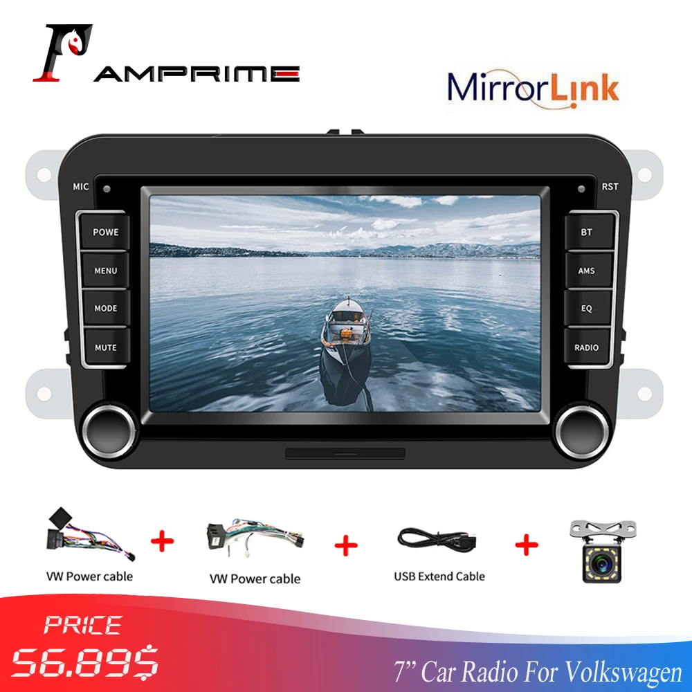 AMPrime 2 Din Автомобильный мультимедийный 7 "сенсорный экран автомобильное радио