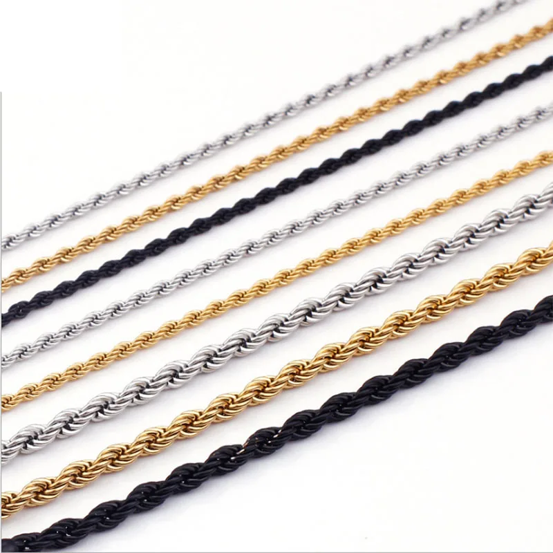 2022 Most Popular Trendy Gold Plated Stainless Steel Rope Chain Necklace for Women Men DIY Jewelry Valentine's Day Gift
2022 Most Popular Trendy Gold Plated Stainless Steel Rope Chain Necklace for Women Men DIY Jewelry Valentine's Day Gift