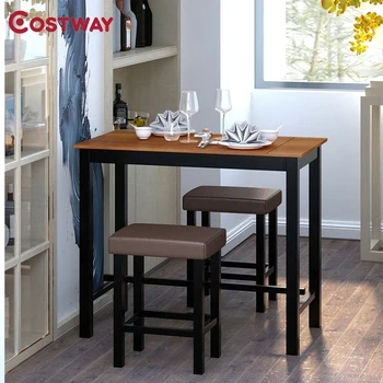 3 Piece Set Pub Dining Table Stools Set Premium Eco-friendly Rubber Wood Space Saving Design Comfortable PU Leather Cushion
3 Piece Set Pub Dining Table Stools Set Premium Eco-friendly Rubber Wood Space Saving Design Comfortable PU Leather Cushion