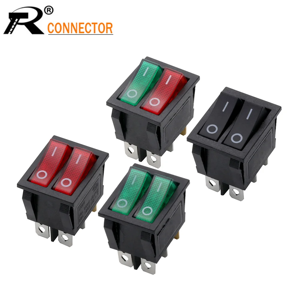 KCD3 Double Rocker Switch with light ON/OFF 4/6pin power button switch electric baking pan electric heater switch 20A~125V AC
KCD3 Double Rocker Switch with light ON/OFF 4/6pin power button switch electric baking pan electric heater switch 20A~125V AC