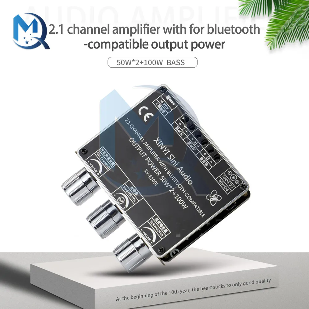 DC9-24V 2 1 канальная Плата усилителя мощности аудио Bluetooth 50 Вт x2 + 100 AMP сабвуфер стерео