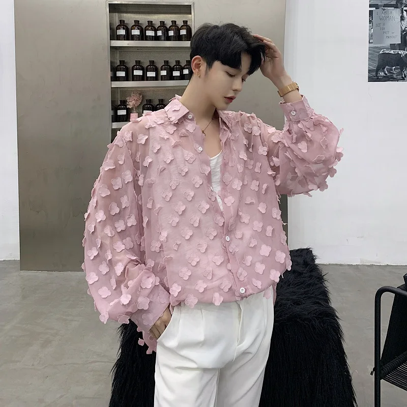 Men Loose Long Sleeve Thin Translucent Sexy Casual Shirts Male Women Lovers Streetwear Hip Hop Pink Party Dress Shirts
Men Loose Long Sleeve Thin Translucent Sexy Casual Shirts Male Women Lovers Streetwear Hip Hop Pink Party Dress Shirts