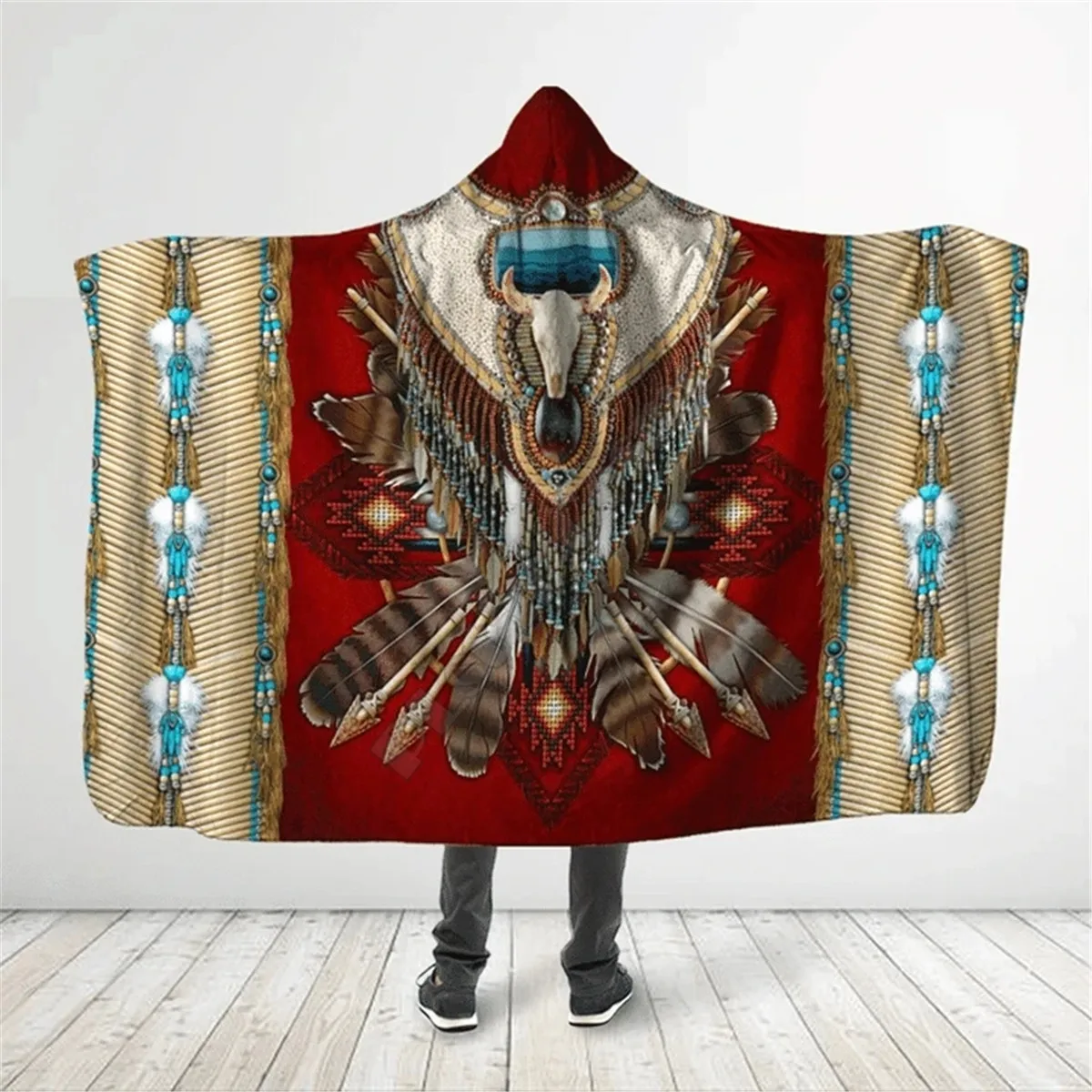 Native Skull Feather 3D All Over Printed Hooded Blanket Adult child Sherpa Fleece Wearable Blanket Microfiber Bedding 17
Native Skull Feather 3D All Over Printed Hooded Blanket Adult child Sherpa Fleece Wearable Blanket Microfiber Bedding 17