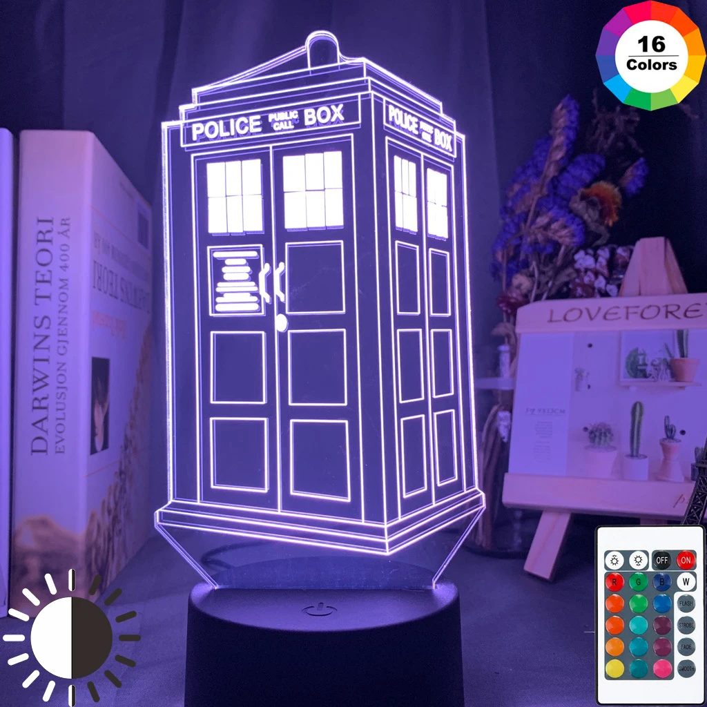 Doctor Who Call Box 3d Optical Led Night Light Lamp for Kids Bedroom Decoration Police Box Gift for Child Room Bedside Lamp
Doctor Who Call Box 3d Optical Led Night Light Lamp for Kids Bedroom Decoration Police Box Gift for Child Room Bedside Lamp