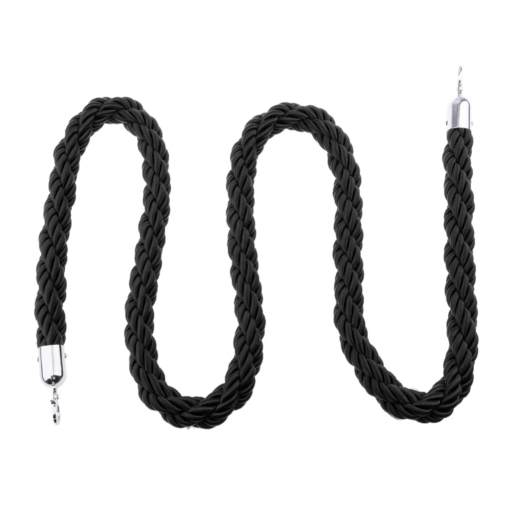 Stanchion Rope Crowd Control Queue Barrier Ropes with Premium Clip Hooks - 5ft, 6 Colors Optional Stanchion Rope Crowd Control Queue Barrier Ropes with Premium Clip Hooks - 5ft, 6 Colors Optional