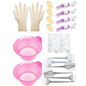 Hairdressing Dye Hair Tools Shower Cap Brush Comb Earmuffs Mixing Bowl Cape Disposable Gloves Salon Hair Coloring Dyeing Kit Set 
Hairdressing Dye Hair Tools Shower Cap Brush Comb Earmuffs Mixing Bowl Cape Disposable Gloves Salon Hair Coloring Dyeing Kit Set