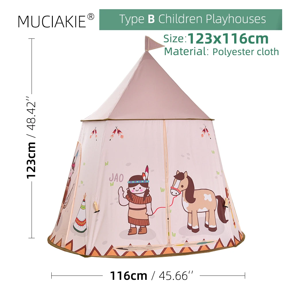 Description Picture 5 of item24 Types Children Playhouses Kids Indoor Outdoor Play Tents Portable Foldable Princess Prince Castle Gift Courtyard Garden House