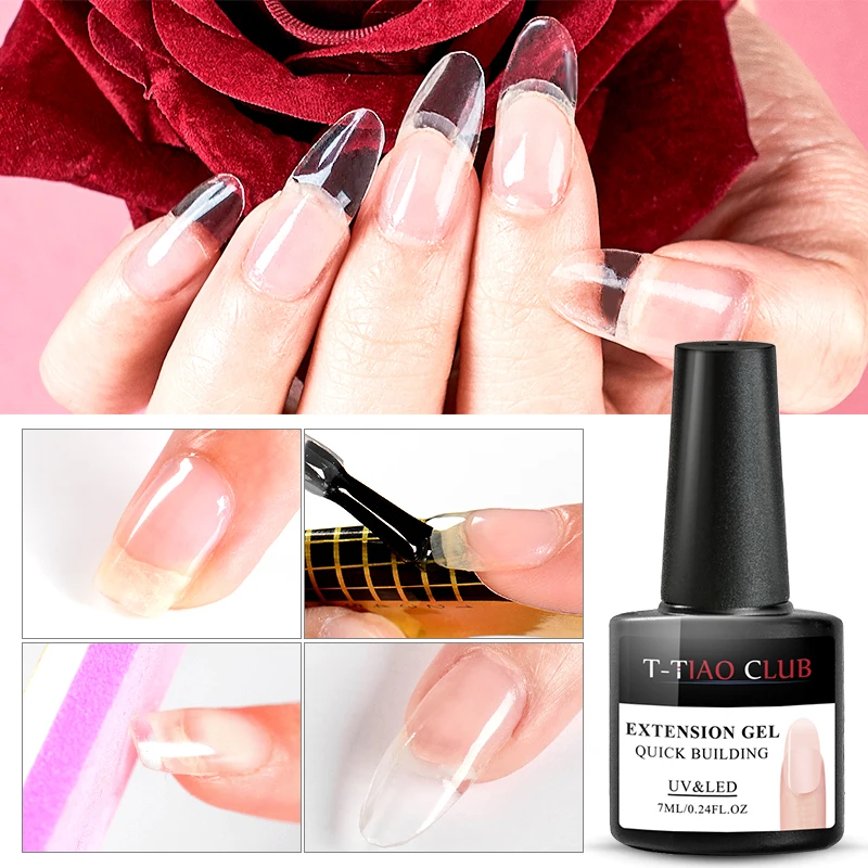 Фото T-TIAO-клуб Быстросохнущий Гель-лак для ногтей белый розовый прозрачный длительное