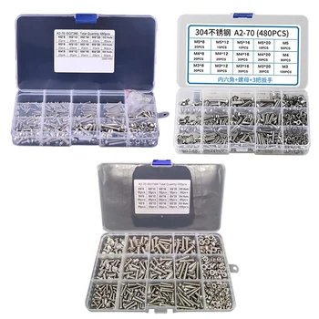 Hex Hexagon Socket Screw Set Bolts and Nuts Allen bolts Set M3 M4 M5 Stainless Steel Flat Round Cap Head Screw Kit 480/500pcs
Hex Hexagon Socket Screw Set Bolts and Nuts Allen bolts Set M3 M4 M5 Stainless Steel Flat Round Cap Head Screw Kit 480/500pcs
