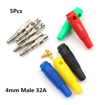 5Pcs 4mm Male 32A High Current Screw Solderless Stackable Banana Plug Connector 
5Pcs 4mm Male 32A High Current Screw Solderless Stackable Banana Plug Connector