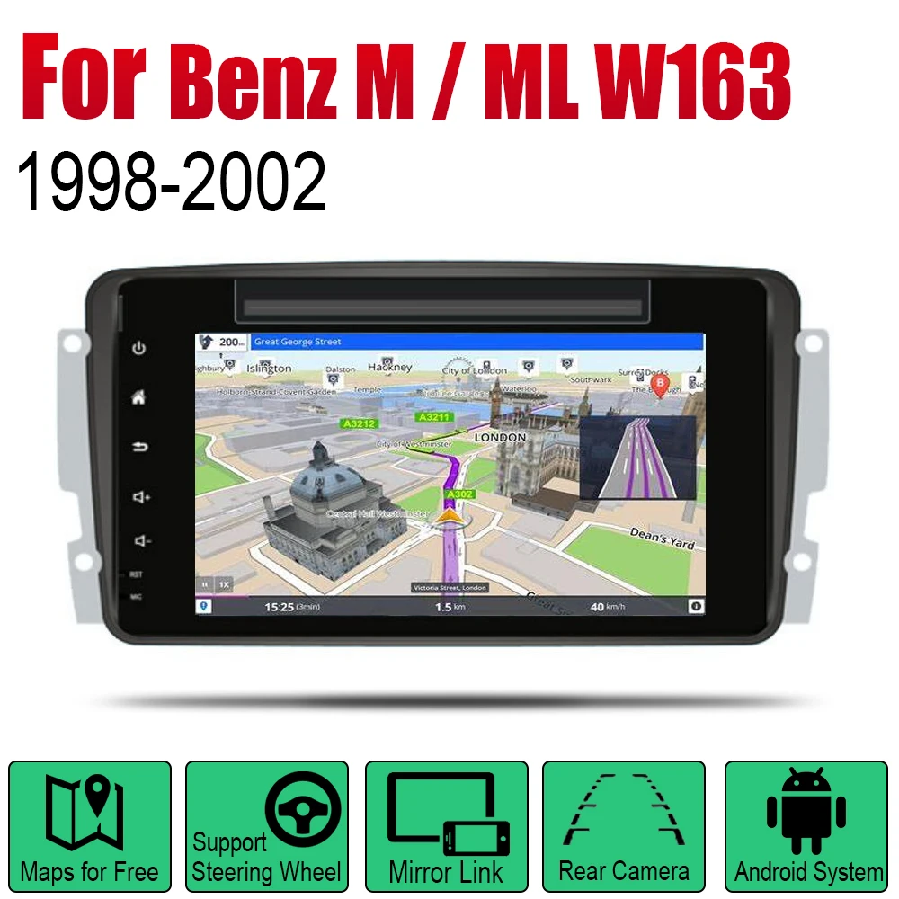 Автомобильный DVD плеер для Mercedes Benz M ML W163 1998 2000 2001 2002 NTG IPS ЖК экран GPS навигация