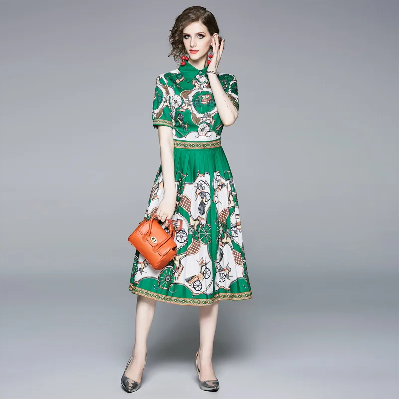 Oufan 2019 Summer New Style WOMEN'S Dress Ozhouzhan Catwalk Models Ol Commuting Printed Slim Fit Pleated Elegant Dress
Oufan 2019 Summer New Style WOMEN'S Dress Ozhouzhan Catwalk Models Ol Commuting Printed Slim Fit Pleated Elegant Dress
