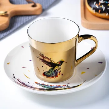 New Fashion Mirror Reflection Cup Coffee Mug Creative Ceramic Coffee Cup and Saucer Set
New Fashion Mirror Reflection Cup Coffee Mug Creative Ceramic Coffee Cup and Saucer Set