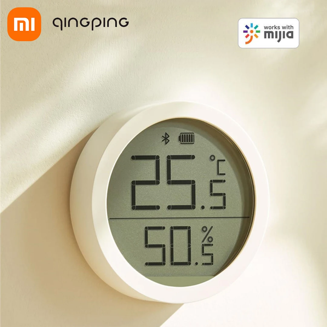 Фото Xiaomi Qingping Digital BLE5.0 Thermometer & Hygrometer Monitor Lite Electronic LCD Screen Data Automatic Recording Mi home app |