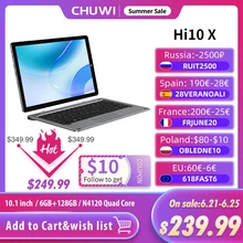 CHUWI Hi10 X 10.1 inch FHD Screen 6GB RAM 128GB ROM Tablet Intel N4120 Quad Core Windows10 Tablets PC Dual Band 2.4G/5G Wifi CHUWI Hi10 X 10.1 inch FHD Screen 6GB RAM 128GB ROM Tablet Intel N4120 Quad Core Windows10 Tablets PC Dual Band 2.4G/5G Wifi