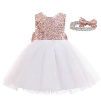 Shiny Toddler Little Girl's Big Bow Sequins Princess Birthday Party Ball Gown Dress With Head Band Free 
Shiny Toddler Little Girl's Big Bow Sequins Princess Birthday Party Ball Gown Dress With Head Band Free