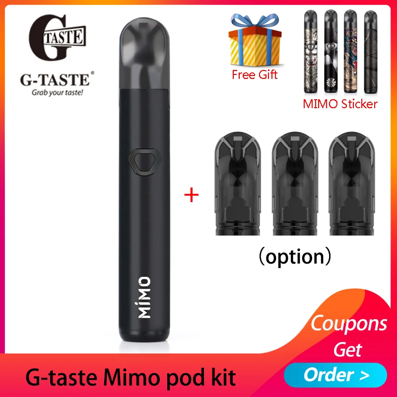 Original Vape kit G-taste Mimo pod kit 450mah built-in battery 1.3ml Side filling pod system vaporizer vs minifit E Cigarette
Original Vape kit G-taste Mimo pod kit 450mah built-in battery 1.3ml Side filling pod system vaporizer vs minifit E Cigarette