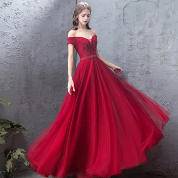 2020 New Arrive Sexy Banquet Evening Dress Delicate Beading Elegant Womens Formal Gown Red Off the Shoulder Long Evening Gown
2020 New Arrive Sexy Banquet Evening Dress Delicate Beading Elegant Womens Formal Gown Red Off the Shoulder Long Evening Gown