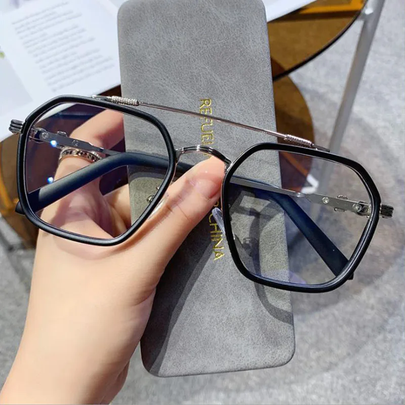 New Fashion Anti Blue Light Glasses Frame Men Vintage Pilot Metal Double Beam Spectacles Men's Eyeglasses Frame Big Eyewear
New Fashion Anti Blue Light Glasses Frame Men Vintage Pilot Metal Double Beam Spectacles Men's Eyeglasses Frame Big Eyewear