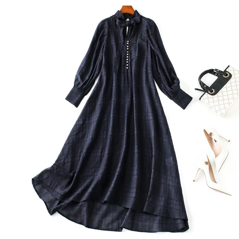 Women long sleeve loose style dress bow collar buttons front 2019 autumn pre fall white dresses
Women long sleeve loose style dress bow collar buttons front 2019 autumn pre fall white dresses