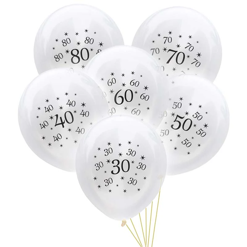 10 шт. воздушные шары на день рождения латексные 30 40 50 60 70 80 лет украшения для дня