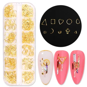 Metal Nail Studs Mix Irregular Geometric Image Gold Silver Rose gold Charms Star Moon 3D Nail Art Decoration
Metal Nail Studs Mix Irregular Geometric Image Gold Silver Rose gold Charms Star Moon 3D Nail Art Decoration