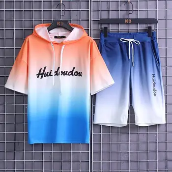2piece set men gradient tracksuit outfits shirt shorts summer short set men sport suit jogging sweatsuit basketball jersey 
2piece set men gradient tracksuit outfits shirt shorts summer short set men sport suit jogging sweatsuit basketball jersey