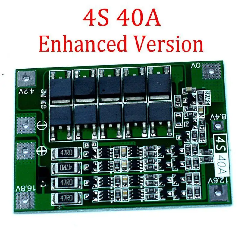 4S 40A Li-ion Lithium Battery 18650 Charger PCB BMS Protection Board Lipo Cell Module with Enhanced Function 14.8V 16.8V
4S 40A Li-ion Lithium Battery 18650 Charger PCB BMS Protection Board Lipo Cell Module with Enhanced Function 14.8V 16.8V