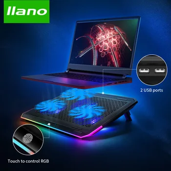 LLANO Laptop Cooler Gaming Cooling Pad Notebook Cooler Stand with Three Fans 2 USB Ports RGB Touch Control for 14-17inch Laptop
LLANO Laptop Cooler Gaming Cooling Pad Notebook Cooler Stand with Three Fans 2 USB Ports RGB Touch Control for 14-17inch Laptop