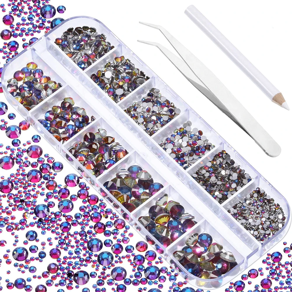 Artracyse 3000 Pieces Flat Back Gems Round Crystal Rhinestones 40 Sizes(1.5-6mm) for Crafts Nail Face Art Clothes Shoes Bags DIY
Artracyse 3000 Pieces Flat Back Gems Round Crystal Rhinestones 40 Sizes(1.5-6mm) for Crafts Nail Face Art Clothes Shoes Bags DIY