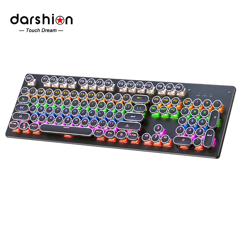 Gaming Mechanical Keyboard punk Round Retro Keycap Backlit USB Wired Computer Peripherals AZERTY Layout for Desktop Laptop
Gaming Mechanical Keyboard punk Round Retro Keycap Backlit USB Wired Computer Peripherals AZERTY Layout for Desktop Laptop