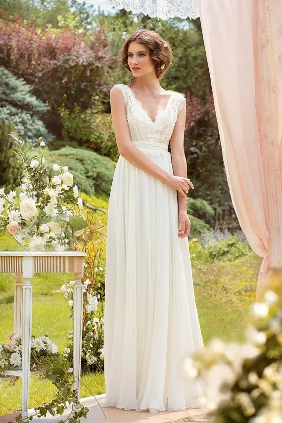 New Spring Wedding Dress Bohemian Wedding Gowns Chiffon Appliqued Top Lace V Neck Cap Sleeves Ruffles Women Vestido De Noiva
New Spring Wedding Dress Bohemian Wedding Gowns Chiffon Appliqued Top Lace V Neck Cap Sleeves Ruffles Women Vestido De Noiva