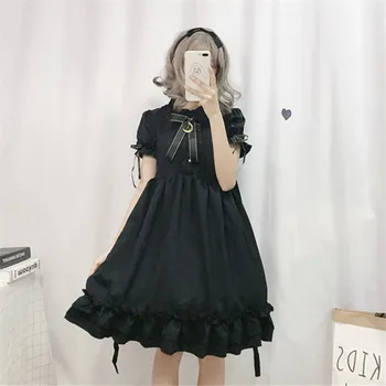 2020 black lolita dress women kawaii girls cute bowtie hight waist cosplay costume long ruffle short sleeve dress
2020 black lolita dress women kawaii girls cute bowtie hight waist cosplay costume long ruffle short sleeve dress