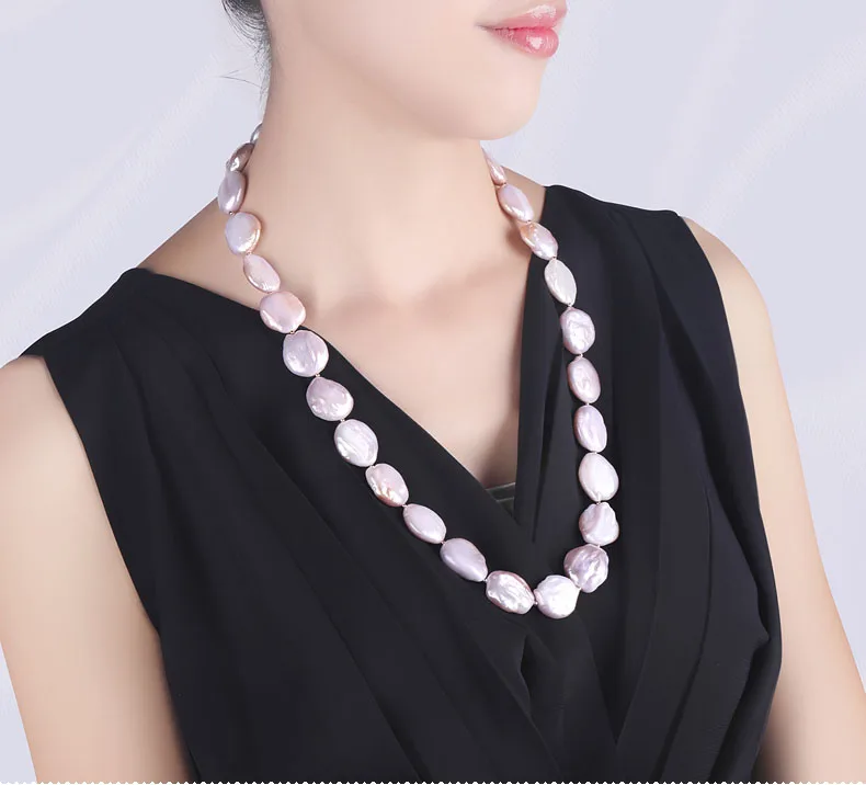 

Women's Fashion Large Natural Baroque Pearl Necklace With Bracelet