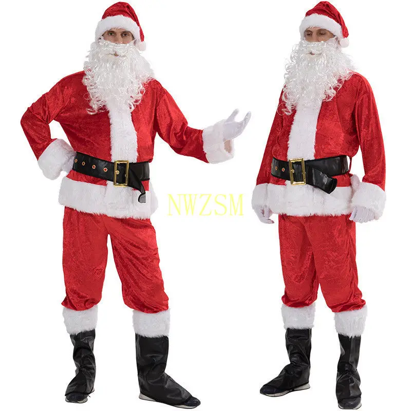 cosplay costume Brand 5PCS Santa Claus Costume Men Women Suit Christmas Party Outfit Fancy Xmas Dress
cosplay costume Brand 5PCS Santa Claus Costume Men Women Suit Christmas Party Outfit Fancy Xmas Dress