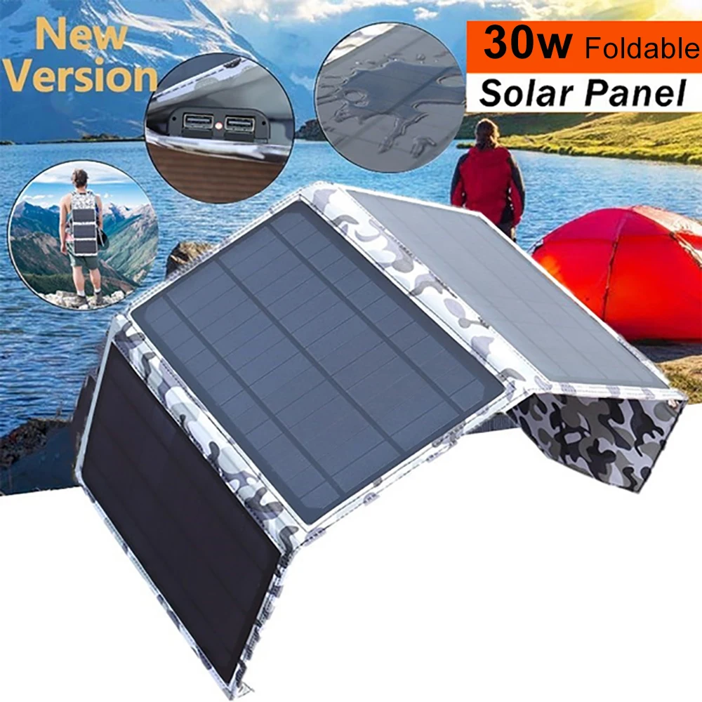 Foldable Solar Panel 30w 5V Portable Solar Charger Dual Usb for Laptop Phone Tablet Camera Light Battery Outdoor Camping Hiking
Foldable Solar Panel 30w 5V Portable Solar Charger Dual Usb for Laptop Phone Tablet Camera Light Battery Outdoor Camping Hiking