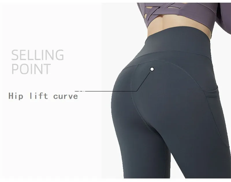 Zwarte Gymlegging Met Zakken Groothandel